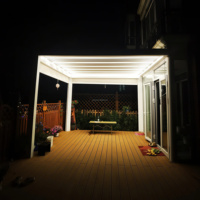 Persiana de techo Pérgola de aluminio Gazebo de jardín con persianas laterales Montaje en pared impermeable Persianas a prueba de óxido 3x4 5x3 6x6 Patio