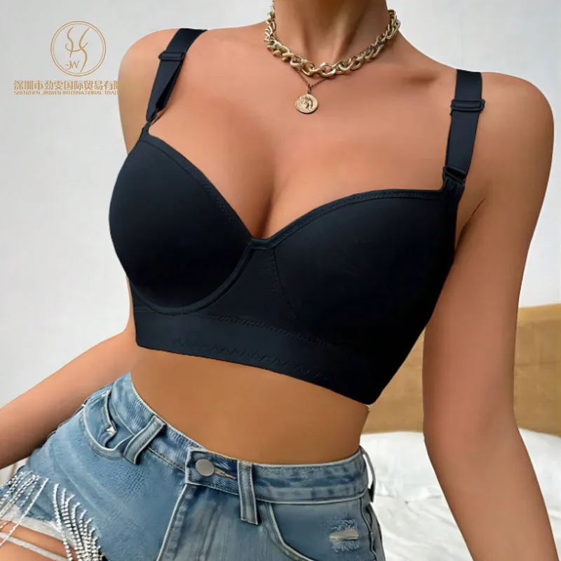 Bra Push Up untuk wanita, korset atas Shapewear Brassiere pendukung postur punggung lebar B C D E F cangkir Soutien Gorge Femme