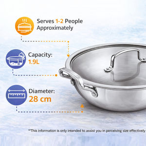 Ensemble de casseroles modernes en acier inoxydable antiadhésif à trois couches avec couvercle, vaisselle, ustensiles de cuisine - Product Image 4