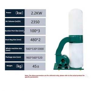 Aspiradora de Bolsa de Doble Cilindro para Uso en Plantas de Manufactura, Colector de Polvo para Trabajos de Madera con Máquina de Grabado - Product Image 2
