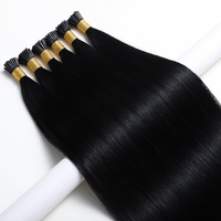 Ekstensi Rambut Keratin Italia I Tip Grosir, Ekstensi Rambut Manusia Alami Double Drawn Vietnam Virgin Remy Stick Tip