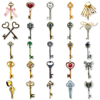 50 autocollants décoratifs créatifs en vinyle imperméable à l'eau, motif clé vintage antique, vente directe usine, pour scrapbooking et murs