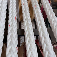 Cuerda de amarre de polipropileno de alta resistencia de 40 mm y 200 m, 8 cabos, color blanco