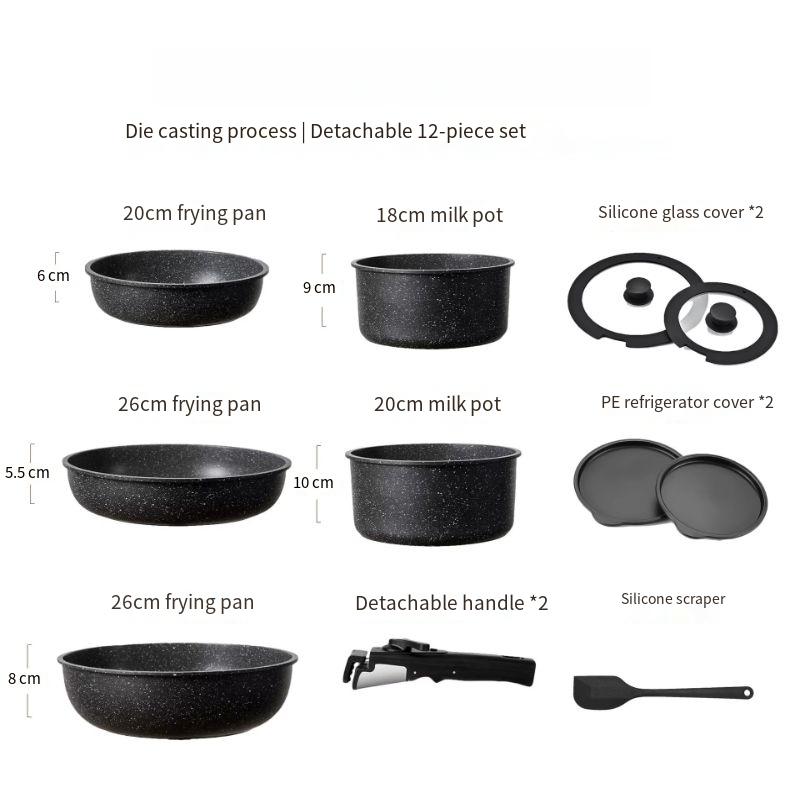 Poignée Taizhou noire 12 pièces