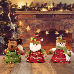 Sac cadeau de Noël Haoxuan, petit sac cadeau inspiré du Père Noël, boîte d'emballage en rotin pour bonbons pour enfants, sac à pommes, cadeaux de fête - Product Image 3