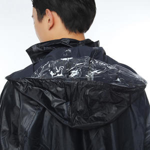 Conjunto de impermeable y pantalones de lluvia estilo coreano, color azul oscuro, transpirable, de alta elasticidad, para adultos, para viajes. - Product Image 4