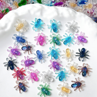 Breloques pour ongles en forme d'araignée 3D lumineuses, ornements transparents colorés pour ongles en forme d'araignée, brillent dans le noir, décorations miniatures pour ongles en forme d'araignée pour Halloween
