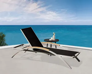 Lounge Outdoor Sun Lounger Beach Chaise Lounge Chairs Folding Chair Mesh Hotel Pool Sun Lounger
