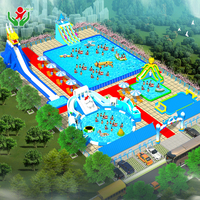 Projet de parc d'attractions gonflable sur mesure, parc d'attractions géant personnalisé pour attraction touristique