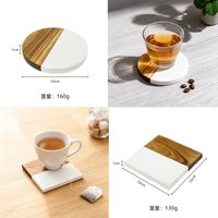 Sous-verres en bois et marbre pour boissons, accessoires de cuisine, porte-gobelet, tasse à café, boisson, vin, bière, bar, décoration de table à café