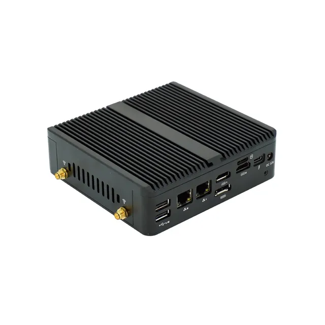 New Fanless industrial Mini PC Intel Alder Lake N100 2*HD 1*DP 1*Type-C Dual LAN RJ45 Office Desktop COmputer 2*COM RS232 5G SIM