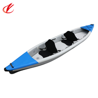 Kayak à point de chute Bateau gonflable pour 2 personnes Bateau de pêche Bateau à rames Canoë-kayak Kayak gonflable
