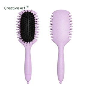 Peigne démêlant et massant le cuir chevelu 2-en-1 en paille de blé écologique, double face, pour coiffure et modelage des <span class=keywords><strong>cheveux</strong></span> à domicile - Product Image 5