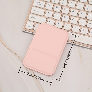 Mini Tabletop xách tay có thể gập lại vuông một mặt Vanity gương mỹ phẩm với PU da trường hợp du lịch Kích thước túi - Product Image 3