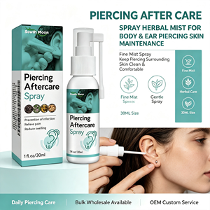 Spray detergente delicato per piercing alle erbe, OEM Private Label, per la cura quotidiana della pelle intorno agli orecchini e ai piercing del corpo - Product Image 1