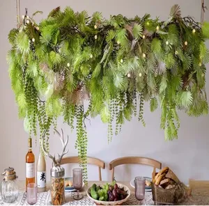 Plante artificielle grimpante décorative en plastique de haute qualité, type <span class=keywords><strong>liane</strong></span> ou palmier en caoutchouc, pour mur végétal - Product Image 1