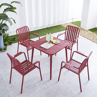 Ensemble de salle à manger d'extérieur, table et chaises de jardin, meubles en aluminium, style Simple