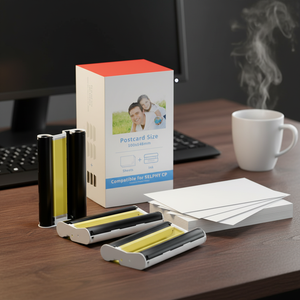 Kit de cartouches d'encre et papier photo compatible <span class=keywords><strong>Canon</strong></span> Selphy CP1300 CP1200 CP1500 CP910 CP900, 108 feuilles, <span class=keywords><strong>format</strong></span> carte postale - Product Image 3