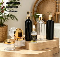 Groothandel Lege PET Plastic Lotionpompfles Goud Zwart Wit Amber voor Haar Shampoo Conditioner Douchegel Haarverzorging Verpakkingen