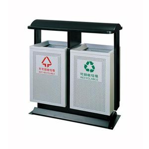 Contenedor de Reciclaje para Exteriores, Contenedor Rectangular de Acero Galvanizado para Clasificación de Residuos, 920x360x1000mm - Product Image 3