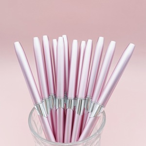 Ensemble de 12 pinceaux à ongles en gel acrylique avec logo personnalisé, manche en métal rose doré, double design français, poils synthétiques - Product Image 5