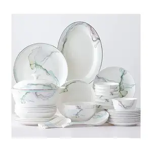 Высококачественная сертифицированная фарфоровая тарелка и миска, столовый набор, керамическая посуда в Китае для дома, отеля