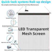 Écran LED pliable transparent et flexible P15 P20 P25 P31.25, installation facile, structure pour fenêtre en verre