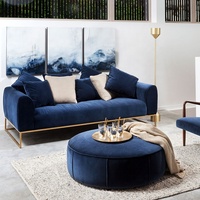 Canapé modulaire sectionnel contemporain en tissu, trois places, avec dossier rembourré et pieds en bois - Vert pour appartement, villa, entrepôt