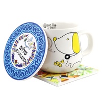 Sous-verres en céramique ronds personnalisés avec logo pour tasses à café, vente en gros