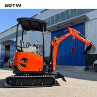 Mini-excavatrice SDTW avec moteur EPA Kubota, 1600 kg, micro-excavatrice sur chenilles, 1,6 tonne, 2 tonnes, petite excavatrice agricole à vendre, livraison gratuite