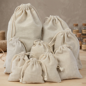 Bolsas de Algodón Orgánico al por Mayor con Cordón, Bolsas de Muselina, Bolsas de Algodón para Joyería, Bolsas de Algodón Antipolvo, Bolsas de Envío, Bolsas para Empacar Café y Té - Product Image 1