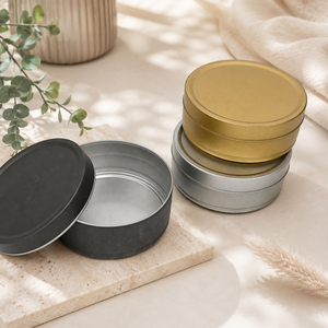 Round <b>Tin</b> Box Empty Threaded Metal <b>Tin</b> Canister Food Grade Tinplate Container For Wax Cosmetic Candy Small Item <b>Storage</b> - Product Image 1