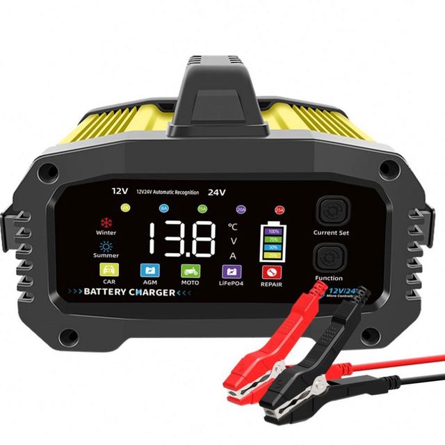 12v 24v 25A Adjustable Smart Charger Automatic Repair 7 Stage AGM GEL Lifepo4 Lead Acid Battery Charger for Car Truck Motorcycle