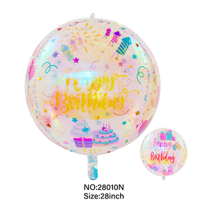 Nuevos <span class=keywords><strong>globos</strong></span> iridiscentes transparentes 4D de 28 pulgadas <span class=keywords><strong>globos</strong></span> de papel de aluminio redondos <span class=keywords><strong>globos</strong></span> decoración de fiesta de cumpleaños feliz cumpleaños <span class=keywords><strong>globos</strong></span> de papel de aluminio 4D - Product Image 5