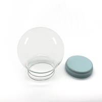 Globe à neige en verre transparent à faire soi-même avec base en résine, kits de globes à eau personnalisables pour projets d'artisanat et cadeaux