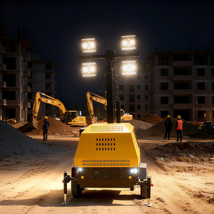 Hot bán 4x1000W của nhãn hiệu tháp ánh sáng máy phát điện diesel di động Trailer Telescopic mast ngoài trời đêm làm việc ánh sáng - Product Image 2