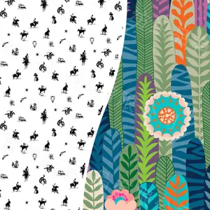 Groothandel geweven vlakte stijl cactus patroon (7 patronen) volledige polyester Prachtige bedrukte stof gebruikt voor kleding, zak, ect