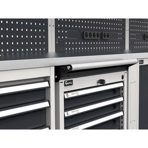 Fami GARAGE094 muebles modulares de taller con tapa de acero inoxidable, 1940x640x2000mm - Product Image 2