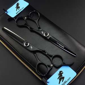 6.0 inch mới thiết kế thời trang vẻ Đẹp Cắt tóc kéo phẳng kéo răng kéo tóc tùy chỉnh logogold - Product Image 1