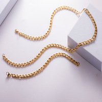6/7/8MM en relieve NK, cadena Retro de un solo botón, pulsera de acero inoxidable para mujer, chapado en oro al vacío, estación internacional de 18K