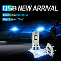 Q58 LED-Scheinwerferbirne H7 70W 9000LM DC8-80V Weitspannungsbereich 6500K Weißlicht Plug-and-Play Auto-LED-Lampe