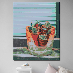 Pintura <span class=keywords><strong>al</strong></span> óleo 3D por números Bodegón Plantas en maceta DIY Pintado a mano Pintura fácil por números <span class=keywords><strong>para</strong></span> principiantes - Product Image 2