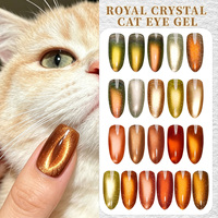 Kit de vernis gel effet œil de chat doré 21 couleurs, marque privée, sans HEMA, à retirer par trempage, UV, pailleté, magnétique de luxe, fournisseur pour salons de manucure