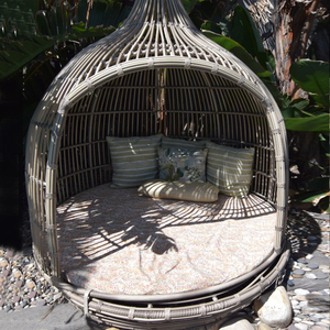 Chim của Tổ hình dạng Hợp kim nhôm + PE mây sofa sân thượng hồ bơi vườn Sun Lounger - Product Image 1