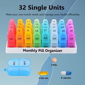 Caja mensual 2024, organizador de pastillas para 31 píldoras, 2 veces al día, arcoíris - Product Image 2
