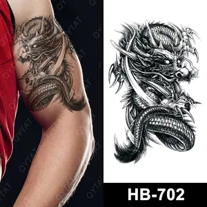 Поддельные съемные водонепроницаемые цвета временная татуировка Дракон для мужчин