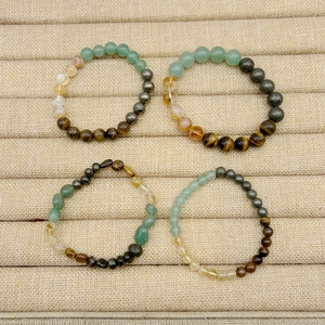 Bracelets en perles de pyrite aimantées 6 mm, 8 mm, 10 mm – Bijoux indiens de guérison en pierre pour attirer l'abondance, la richesse et la prospérité – Cadeau pour homme - Product Image 6