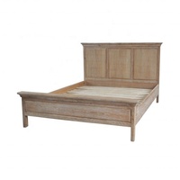 HL090-183 Français Vintage Style Américain Classique Rustique Antique Classique Plate-Forme En Bois Reine King Size Cadre En Bois De Chêne Massif Lit