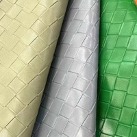 Haute qualité PU grand tissu à carreaux tissé en relief Faux cuir synthétique pour bricolage sacs à main chaussures portefeuille