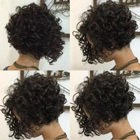 Nouvelle perruque pour femme, petite bouclée, courte et volumineuse, en fibre haute température, pour le commerce électronique transfrontalier, style africain